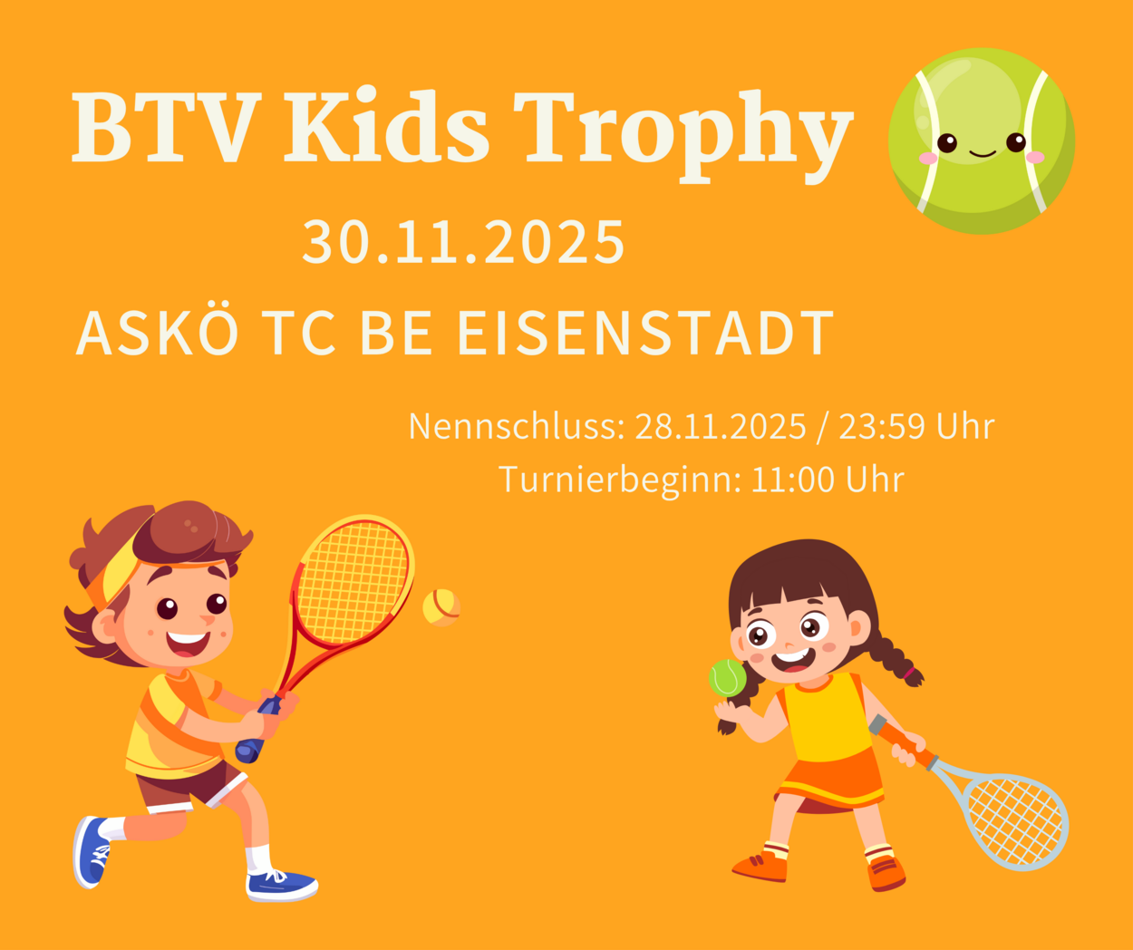 Wir laden herzlich zum Kids-Tennisturnier in der Halle ein.