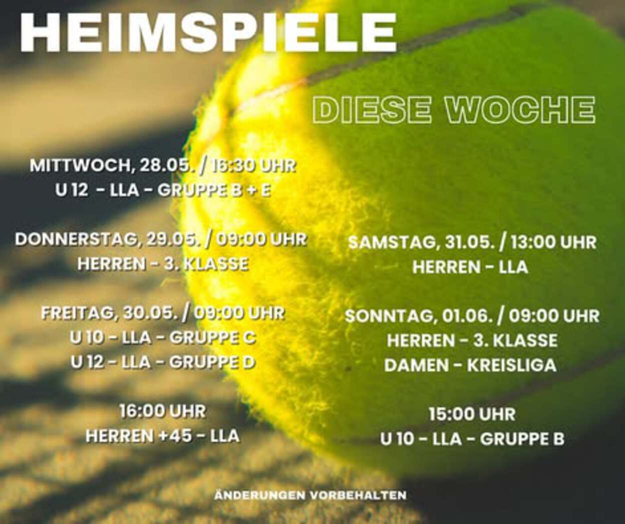 Unsere Heimspiele dieses Wochenende